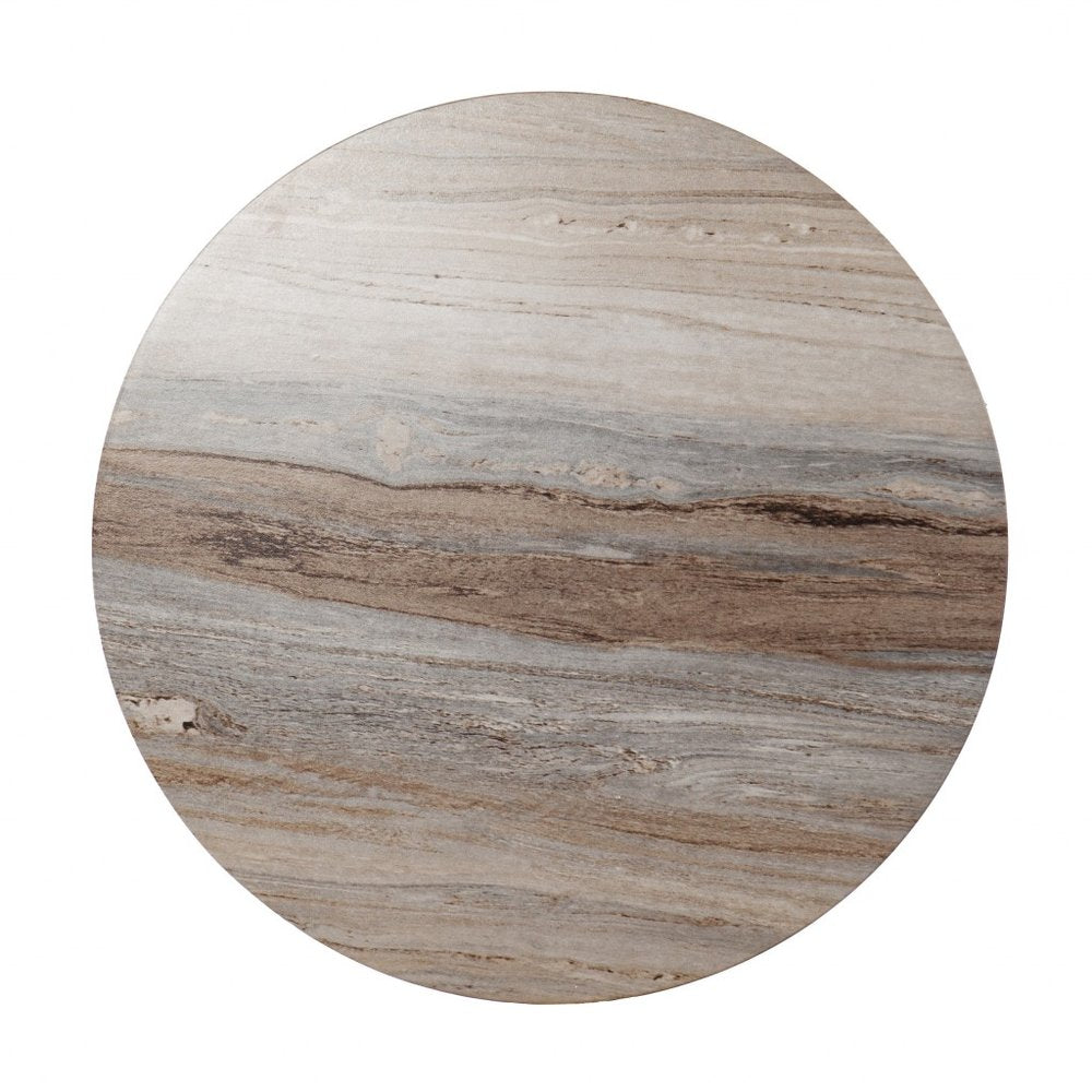 Brown Manufactured Wood Round End Table - 20-inch