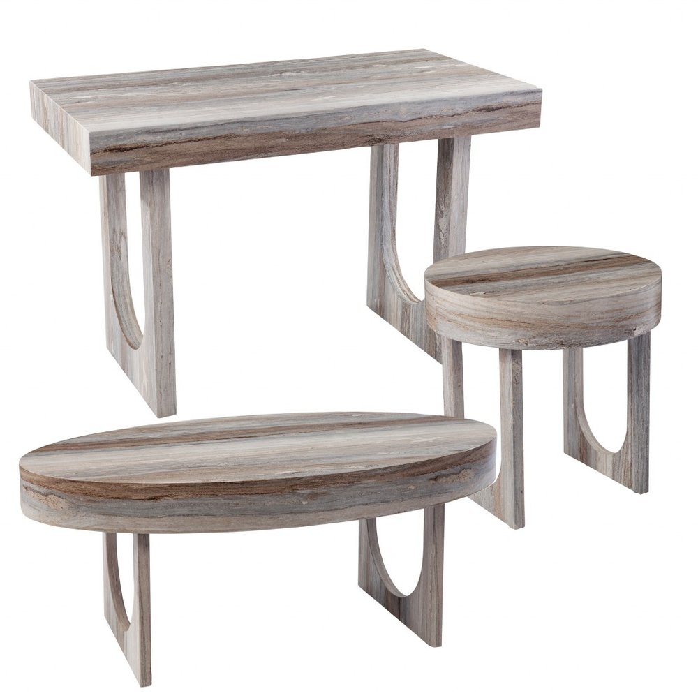 Brown Manufactured Wood Round End Table - 20-inch