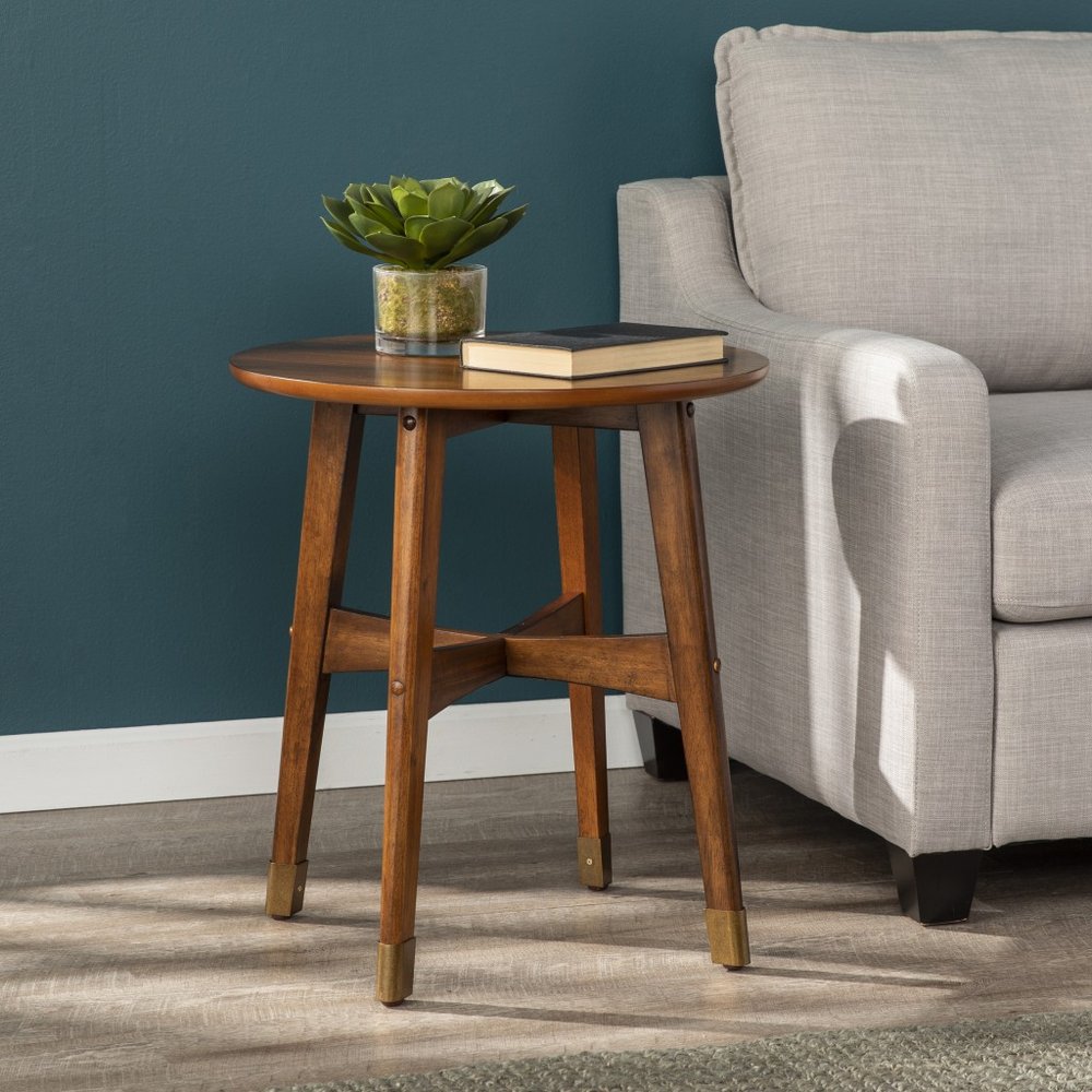 Brown Solid Wood End Table - 23-inch