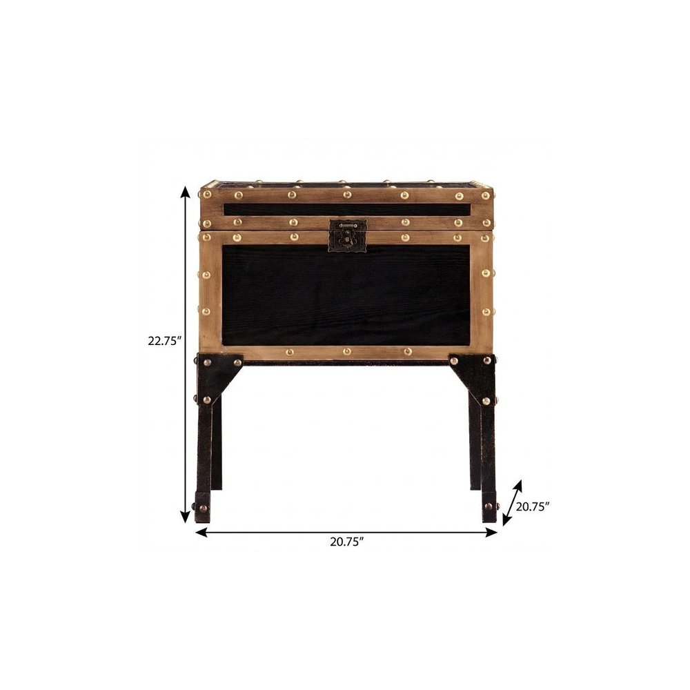 Black Manufactured Wood and Iron Square End Table - 23-inch