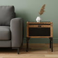 Black Manufactured Wood and Iron Square End Table - 23-inch