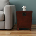Brown Solid Wood and Manufactured Wood Square End Table - 24-inch