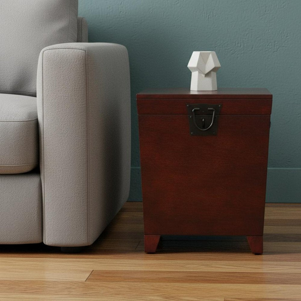 Brown Solid Wood and Manufactured Wood Square End Table - 24-inch