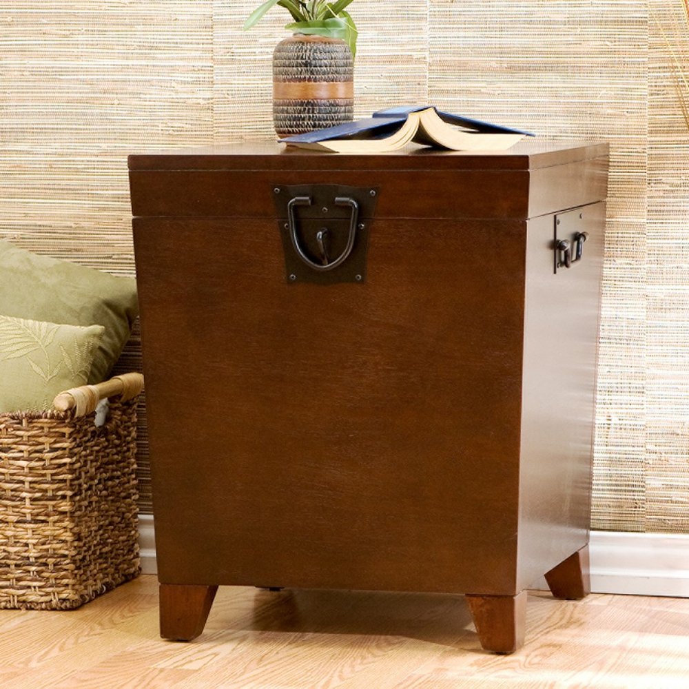 Brown Solid Wood and Manufactured Wood Square End Table - 24-inch