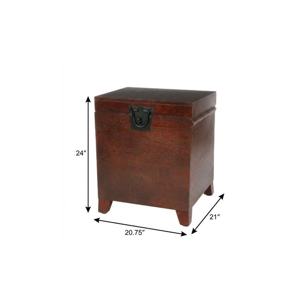 Brown Solid Wood and Manufactured Wood Square End Table - 24-inch