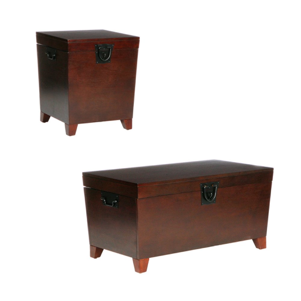 Brown Solid Wood and Manufactured Wood Square End Table - 24-inch