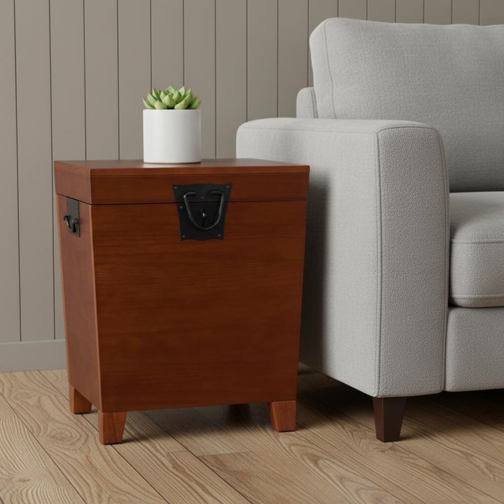 Brown Solid Wood Square End Table - 24-inch
