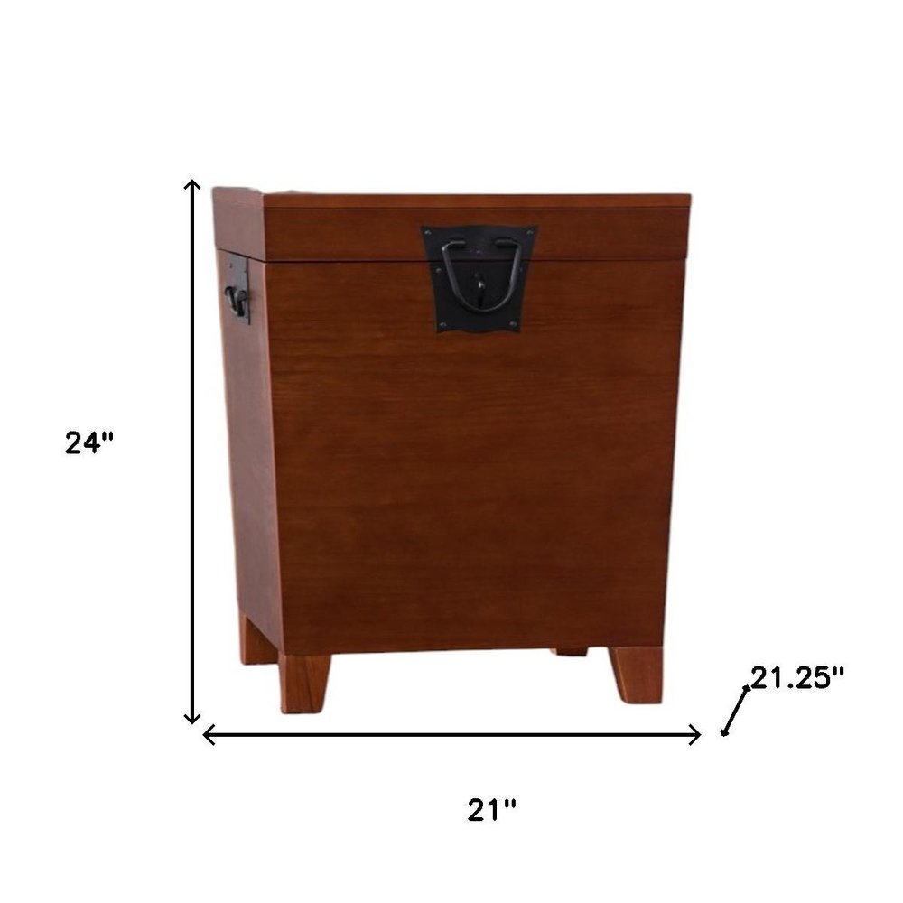 Brown Solid Wood Square End Table - 24-inch