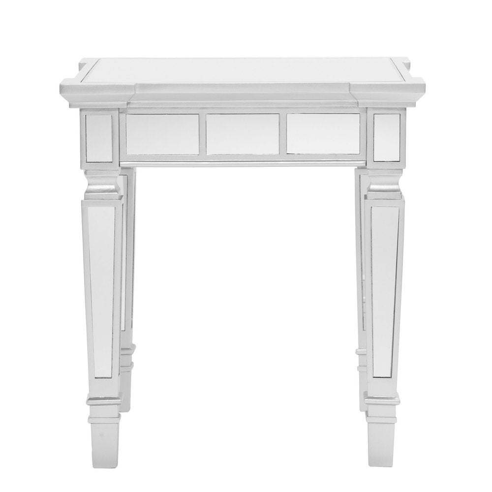 Silver Glass Square End Table - 24-inch