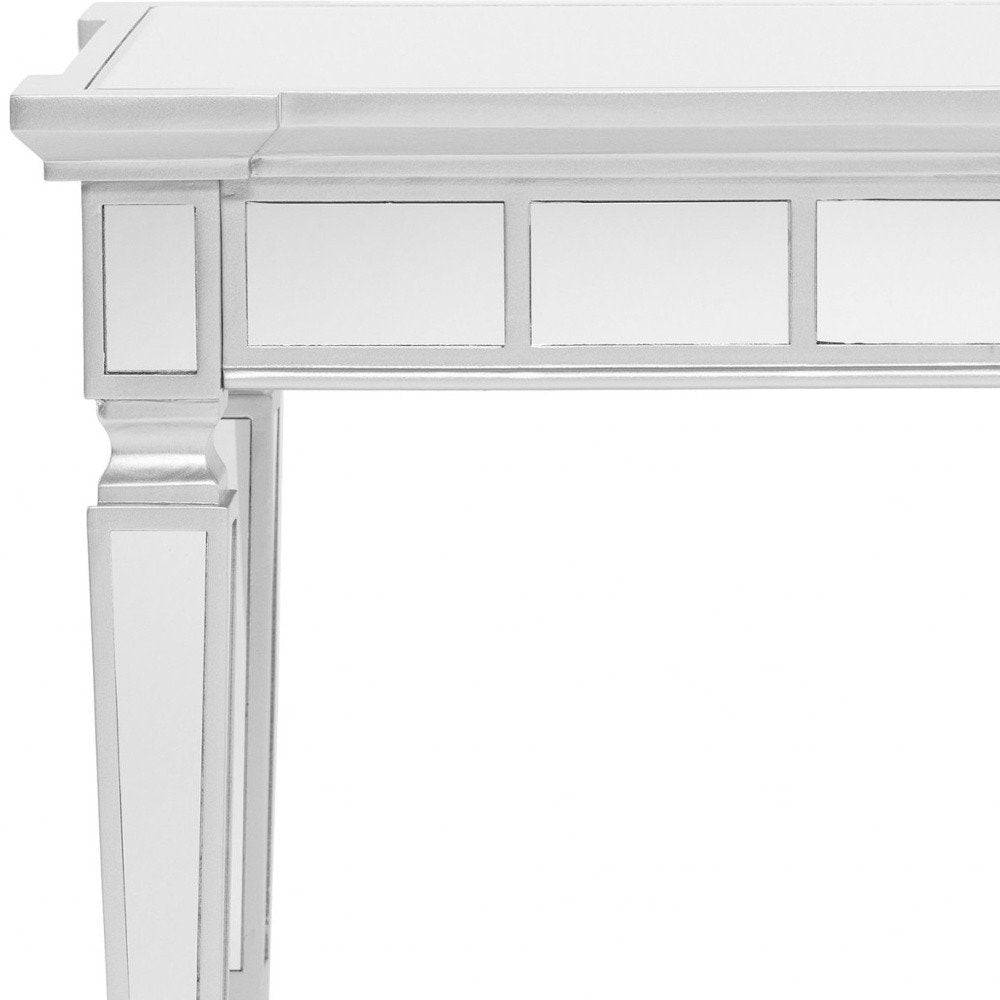 Silver Glass Square End Table - 24-inch