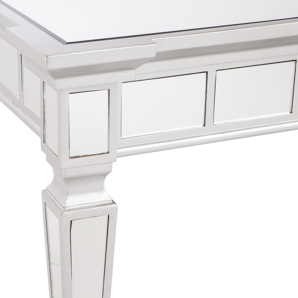 Silver Glass Square End Table - 24-inch