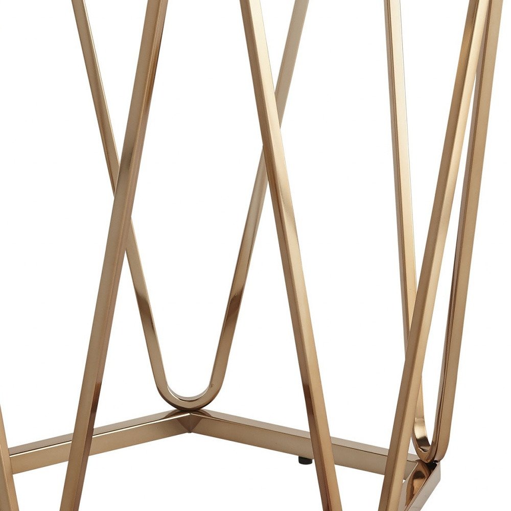 Champagne Manufactured Wood and Iron Round End Table - 23-inch