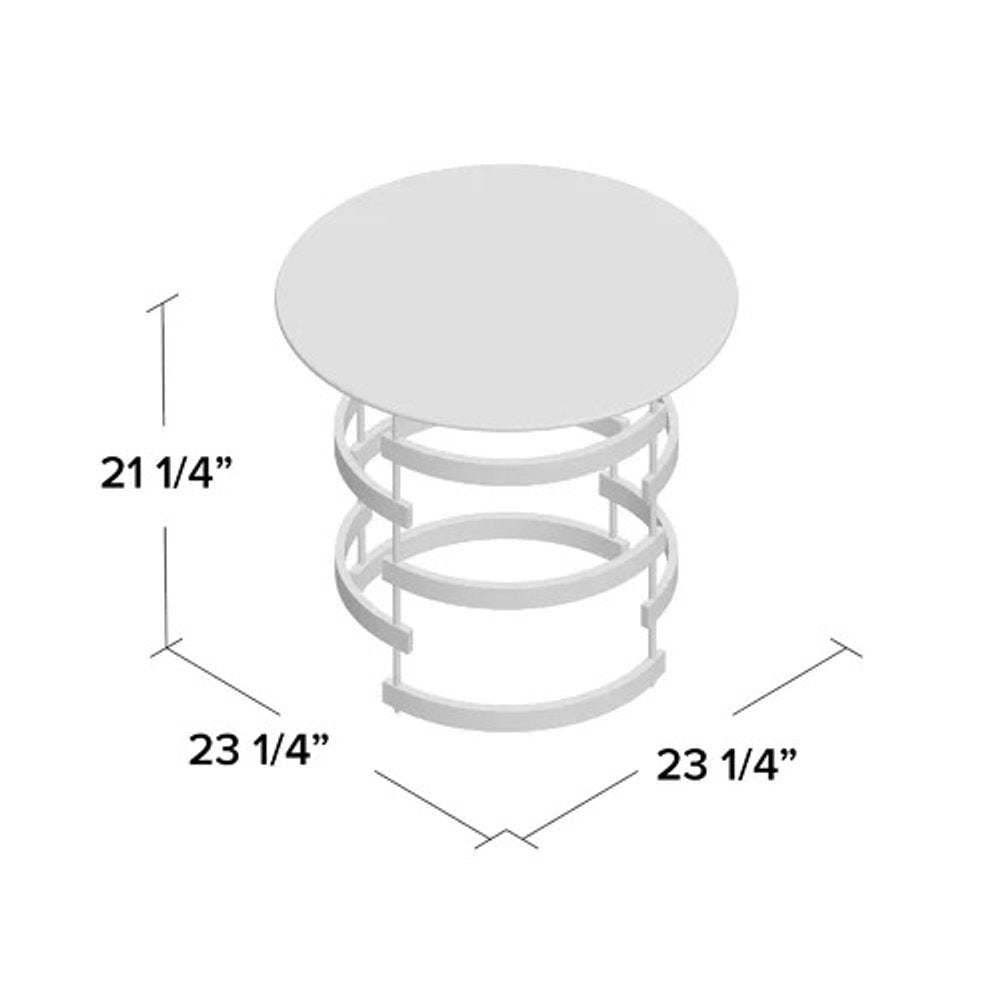 Champagne Glass and Iron Round End Table - 21-inch