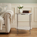 Chrome Manufactured Wood and Iron Rectangular End Table with Shelf