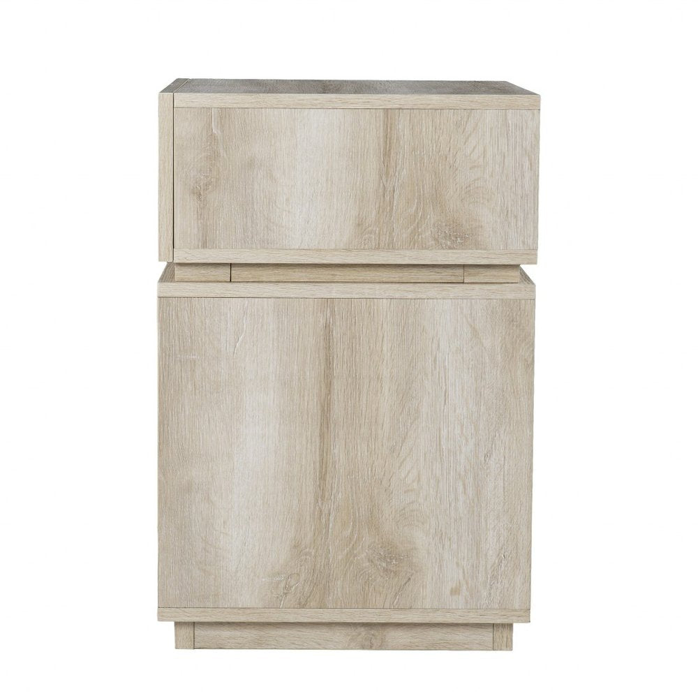 Brown Manufactured Wood Rectangular End Table with Drawer with Shelf