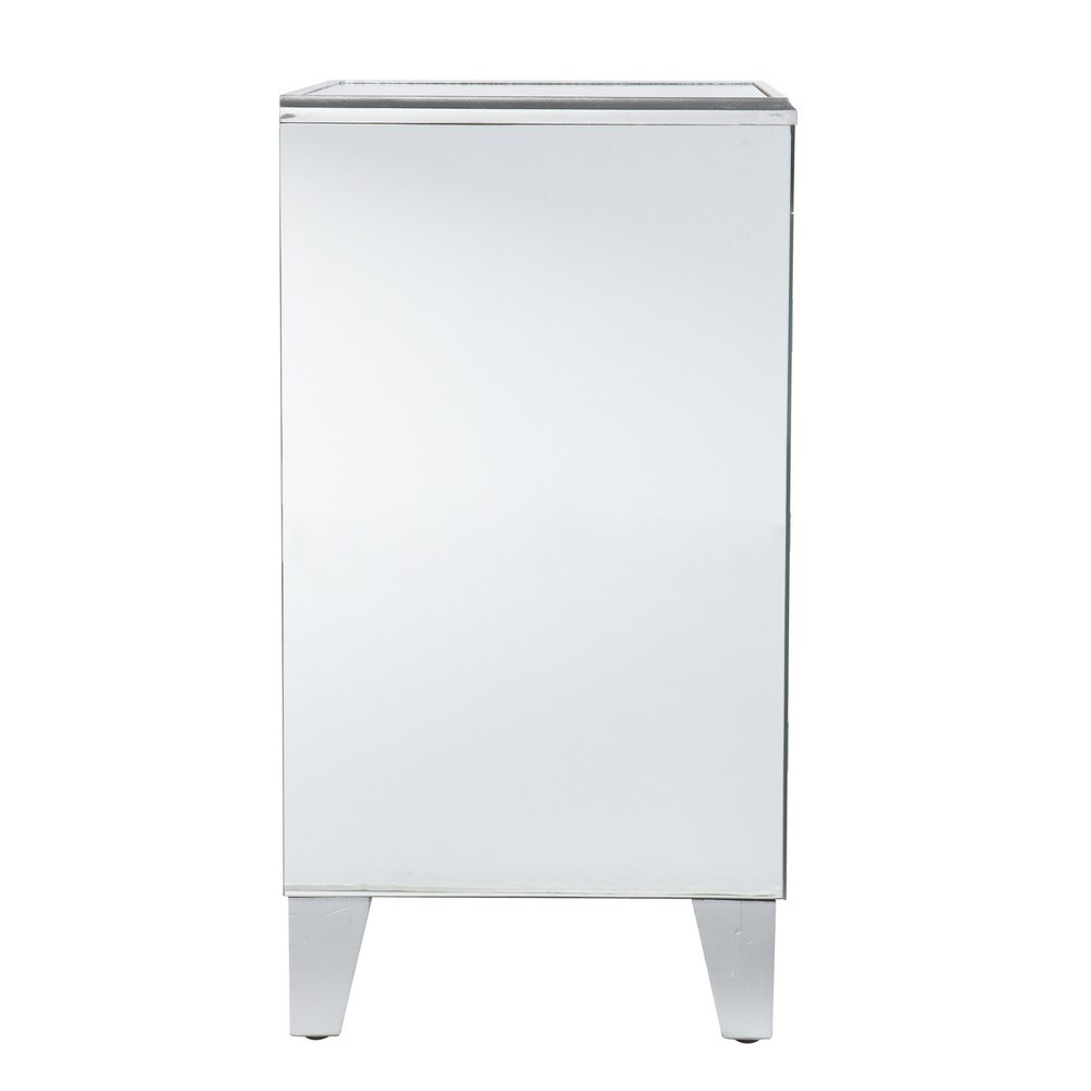 Silver End Table with Three Drawers - 26-inch