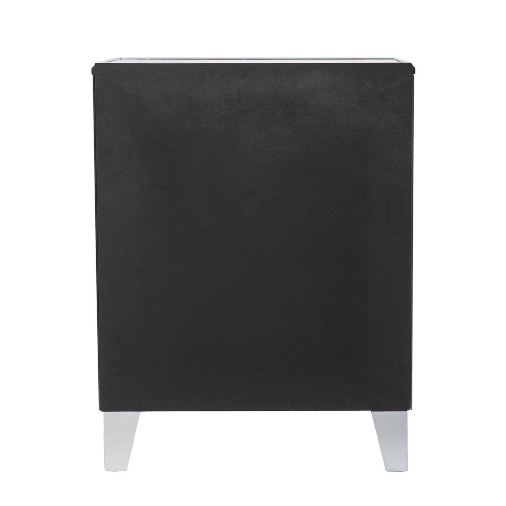 Silver End Table with Three Drawers - 26-inch