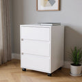 White Wood Accent Cabinet with Three Drawers - 18-inch