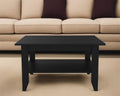 Black Coffee Table with Shelf - 32-inch