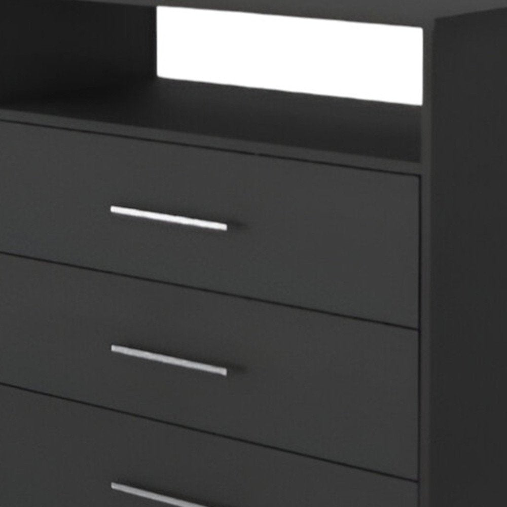 Black Wood Four Drawer Dresser - 31-inch