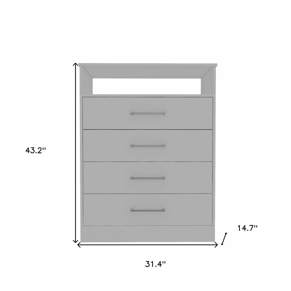 Black Wood Four Drawer Dresser - 31-inch