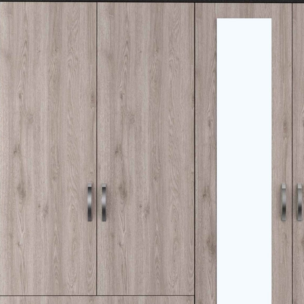 Brown and Black Wood Mirrored Two Drawer Dresser - 63-inch
