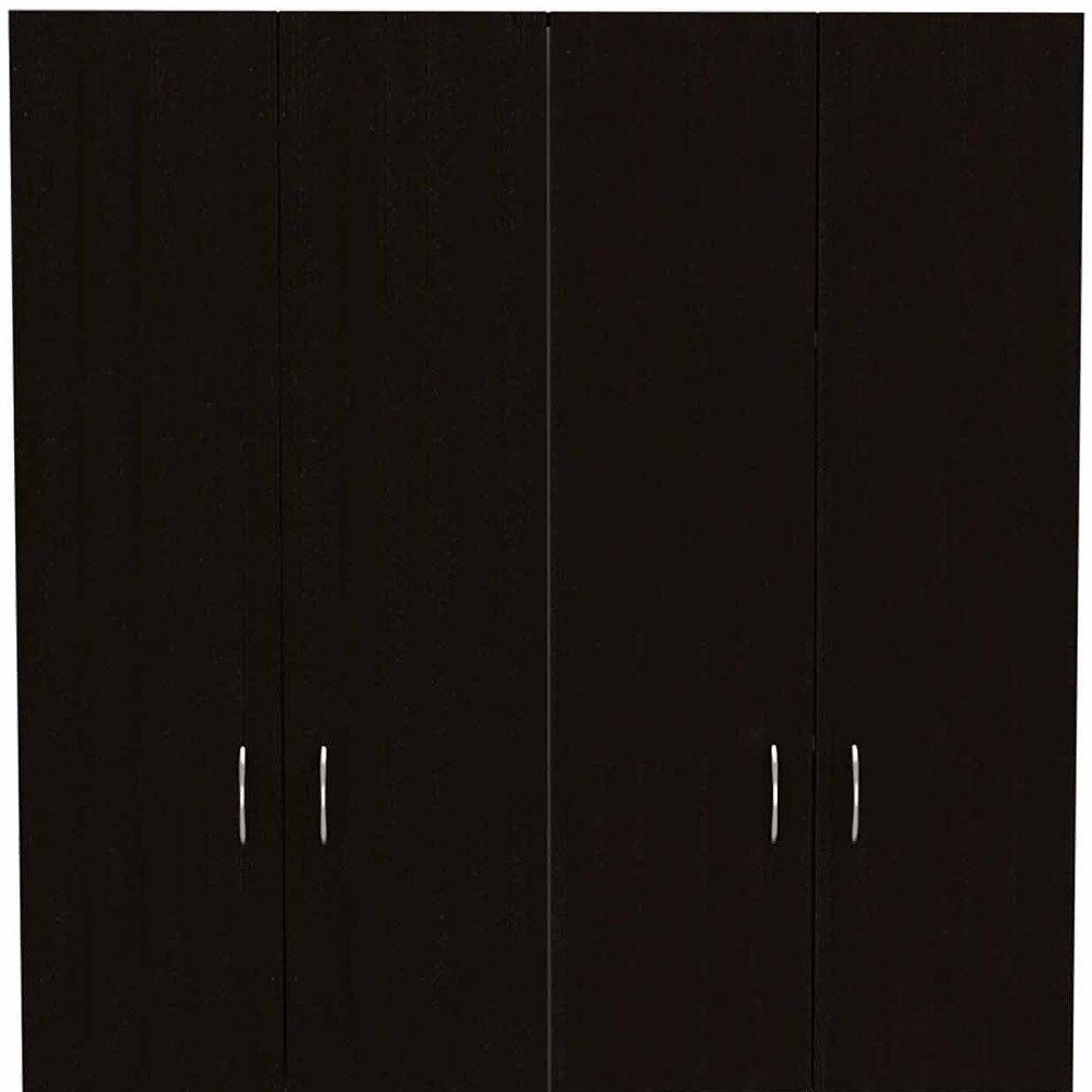 Black and White Wood Six Door Single Drawer Combo Dresser - 71-inch
