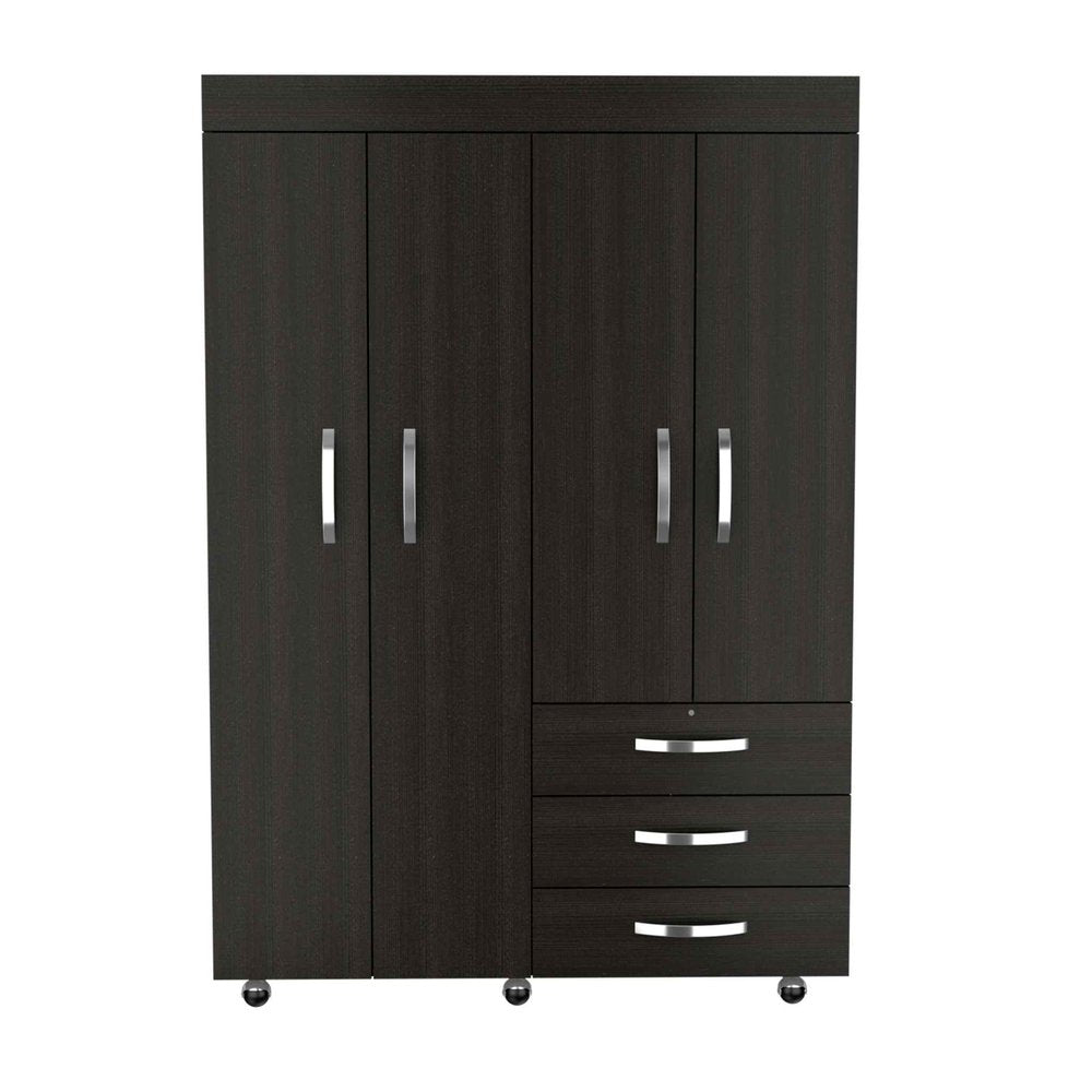 Wood Three Drawer Combo Dresser - 68-inch