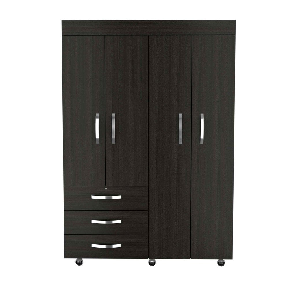 Wood Three Drawer Combo Dresser - 68-inch