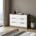 Brown and White Wood Four Drawer Dresser - 42-inch