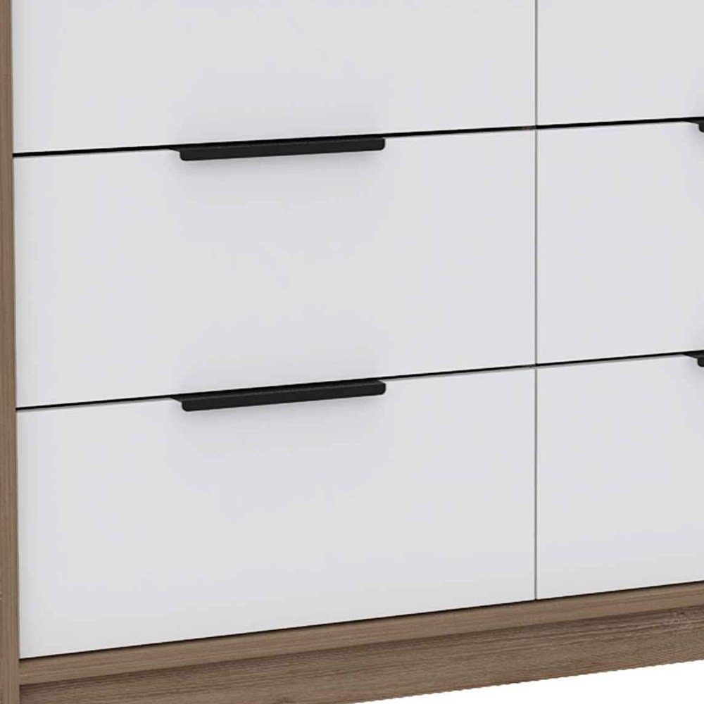 Brown and White Wood Four Drawer Dresser - 42-inch