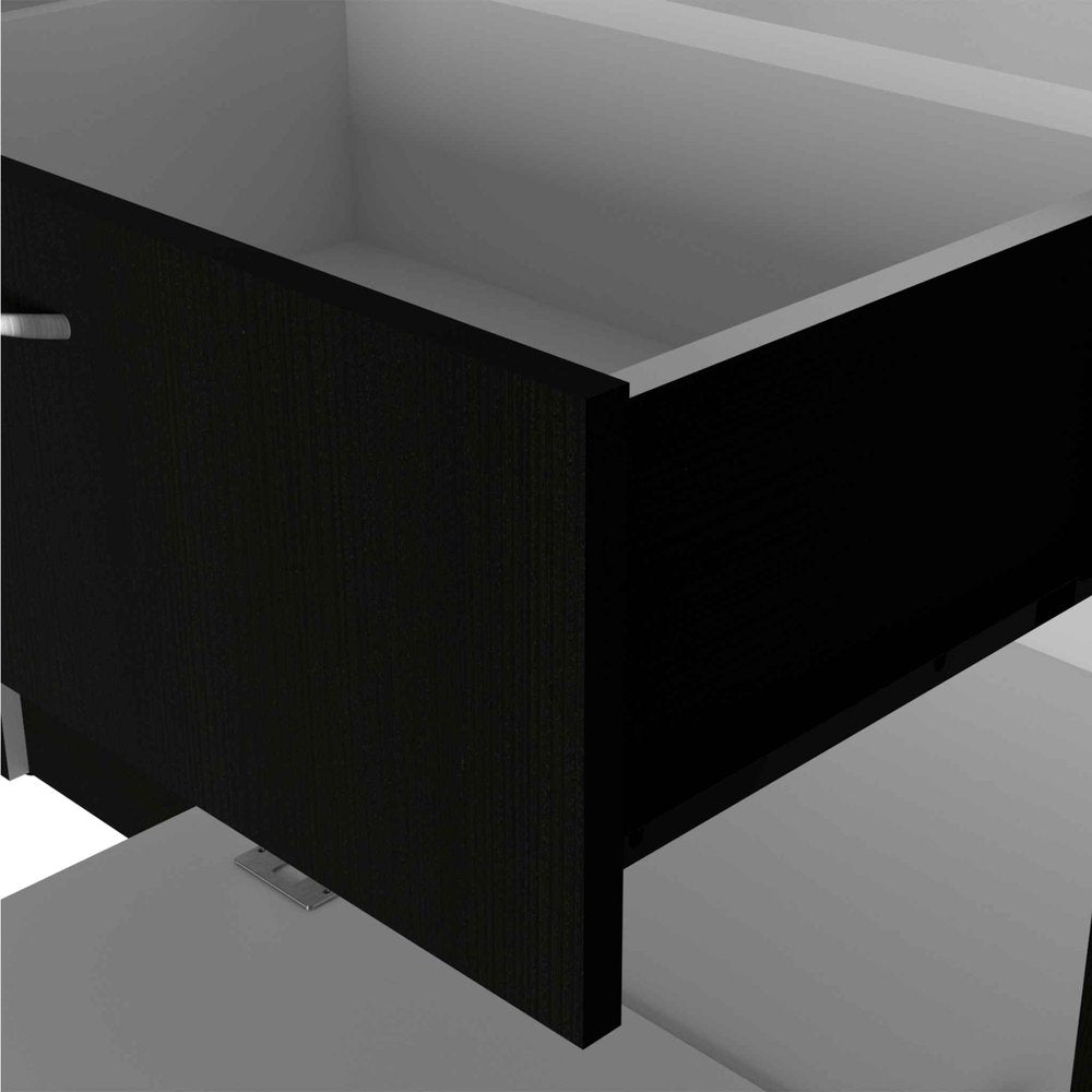 Black and White Wood Six Door Single Drawer Combo Dresser - 71-inch
