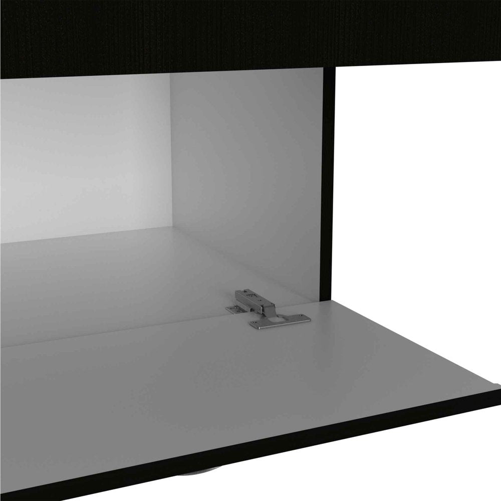 Black and White Wood Six Door Single Drawer Combo Dresser - 71-inch