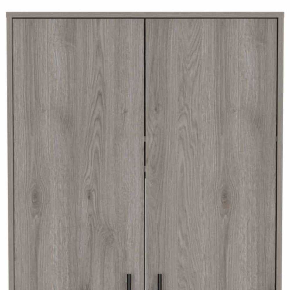 Light Gray Wood Single Drawer Combo Dresser - 71-inch