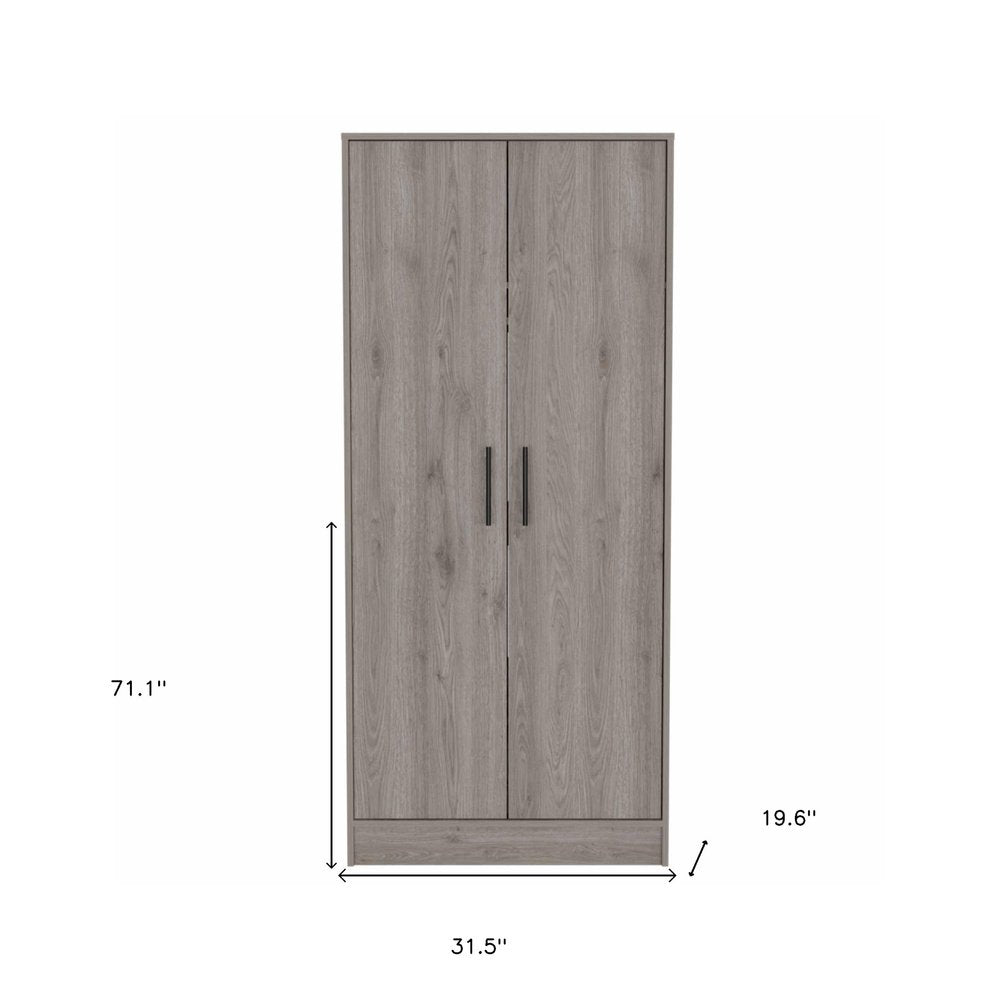 Light Gray Wood Single Drawer Combo Dresser - 71-inch