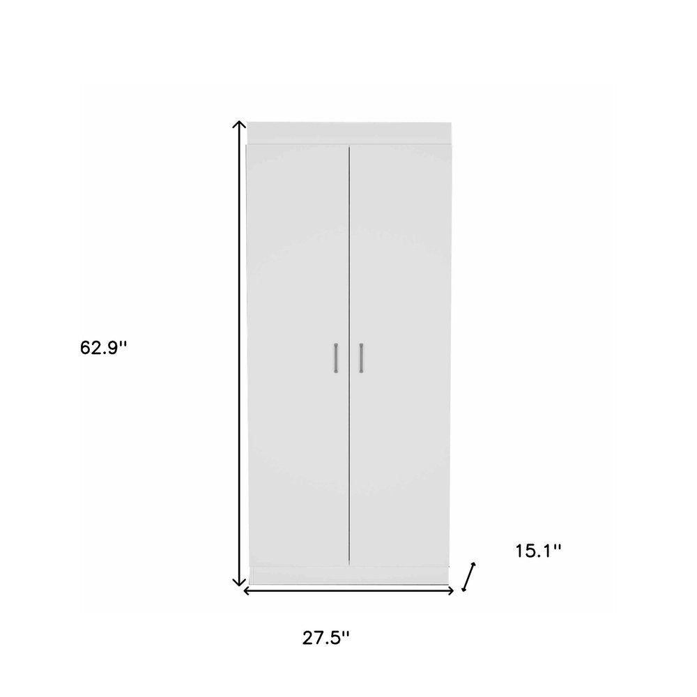 63 Classic White Pantry Cabinet with Two Full Size Doors