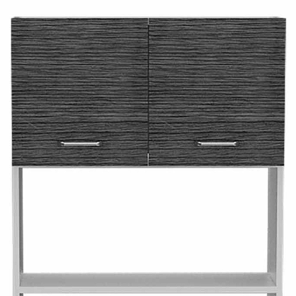 Gray Pantry Cabinet with Three Storage Shelves - 79-inch