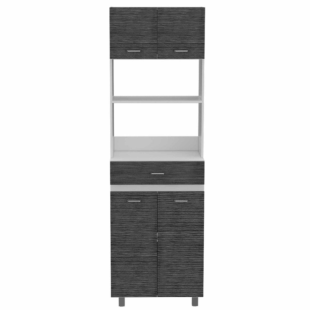 Gray Pantry Cabinet with Three Storage Shelves - 79-inch