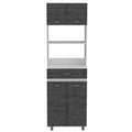 Gray Pantry Cabinet with Three Storage Shelves - 79-inch