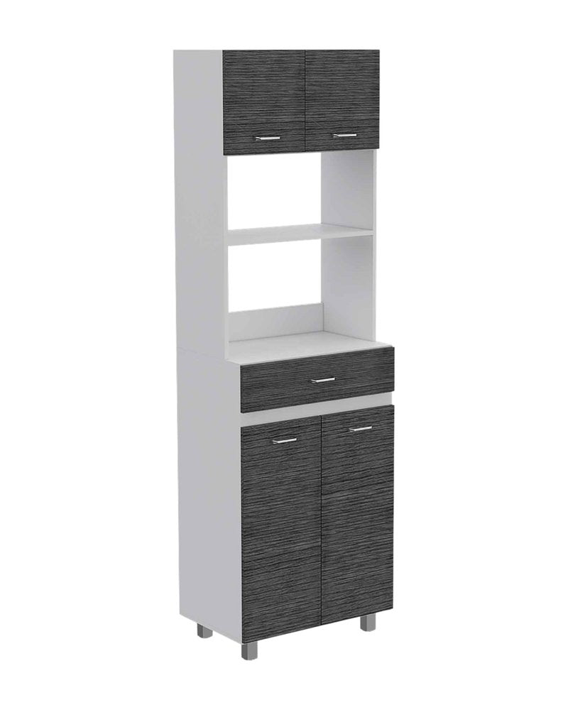 Gray Pantry Cabinet with Three Storage Shelves - 79-inch