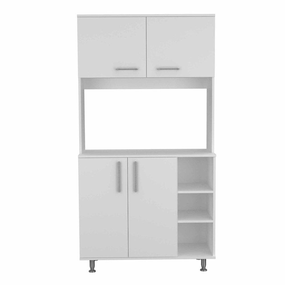 Modern White Pantry Cabinet with Five Shelves - 71-inch