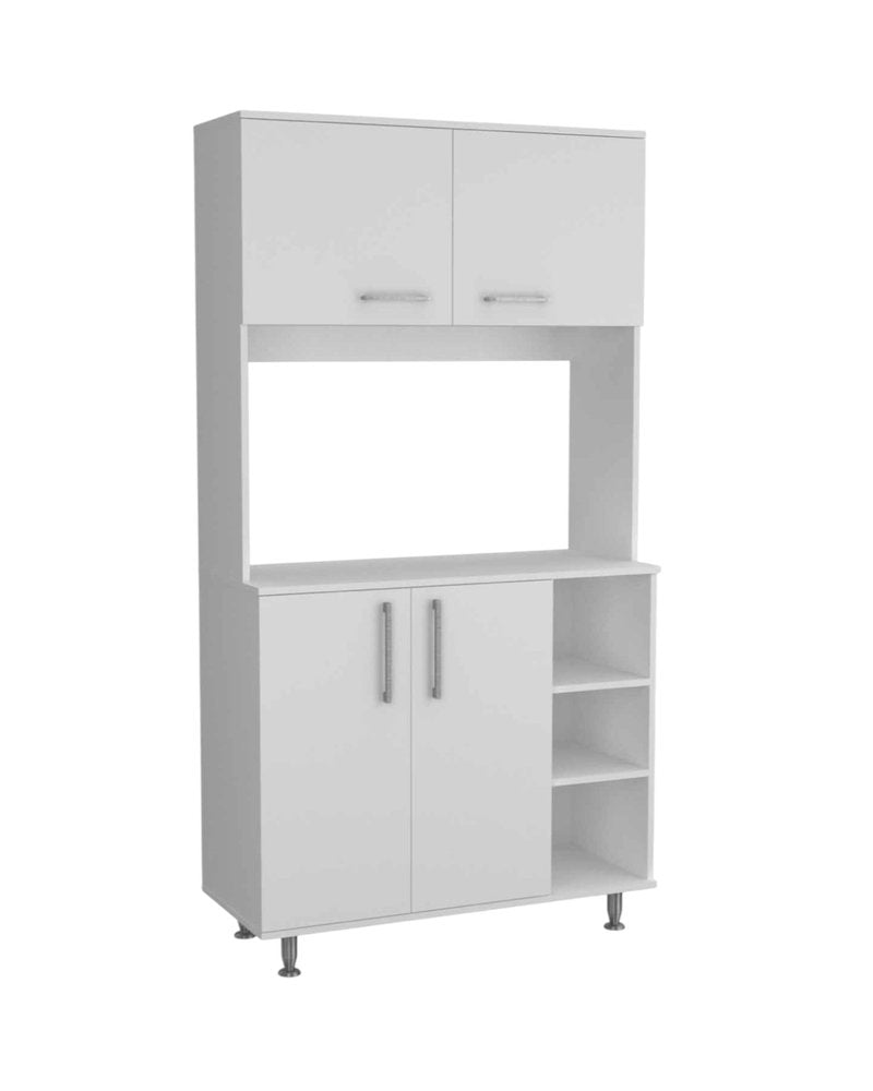 Modern White Pantry Cabinet with Five Shelves - 71-inch