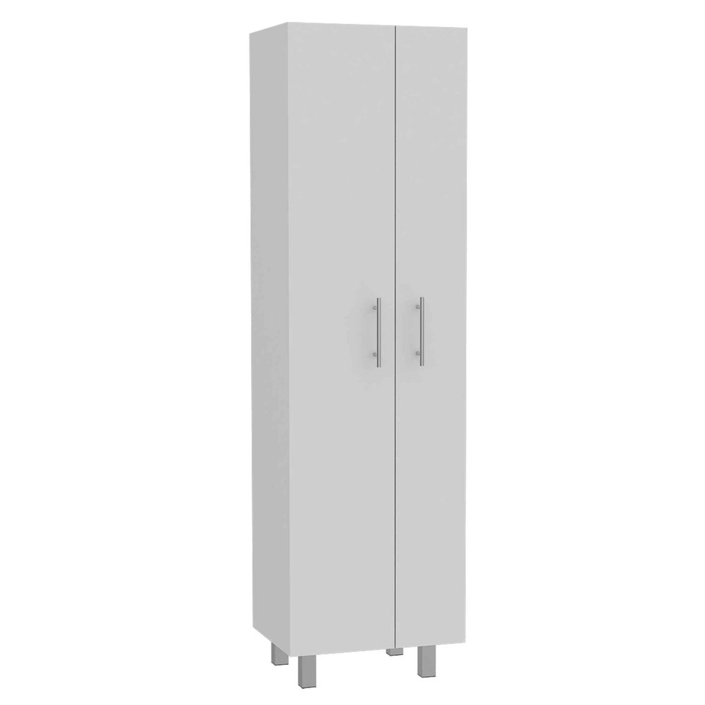 White Versatile Tall Pantry Cabinet with Five Shelves - 71-inch