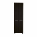Modern Black Pantry Cabinet with Two Doors and Five Shelves - 79-inch