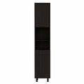 Modern Black Pantry Cabinet with Five Shelves - 79-inch