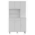 White Pantry Cabinet with Five Storage Shelves - 67-inch