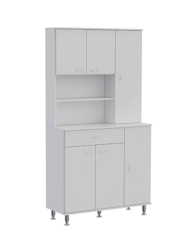 White Pantry Cabinet with Five Storage Shelves - 67-inch