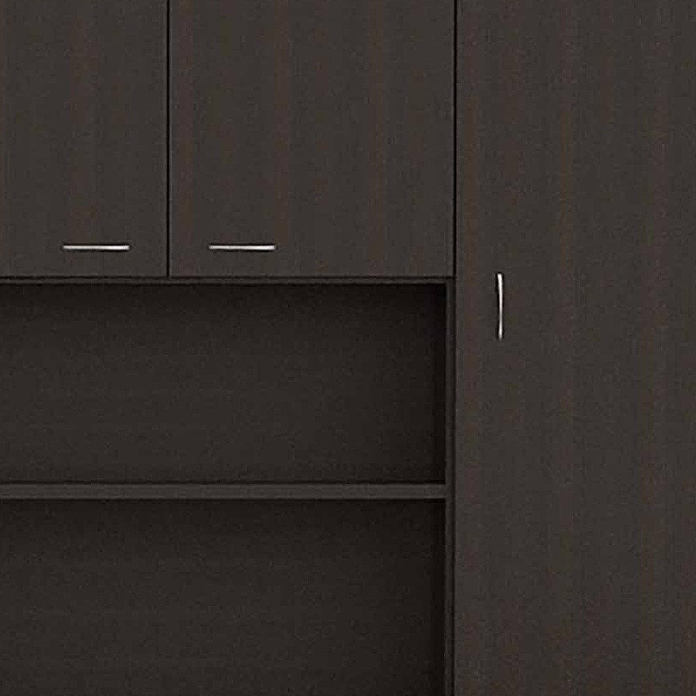 Modern Black Pantry Cabinet with Five Shelves - 67-inch