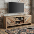 Wood Brown Reclaimed Pine and Plywood Open Shelving TV Stand - 63-inch
