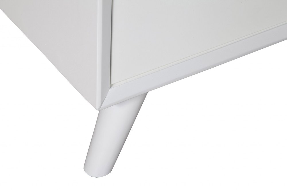 White Solid Wood Cabinet Enclosed Storage TV Stand - 50-inch